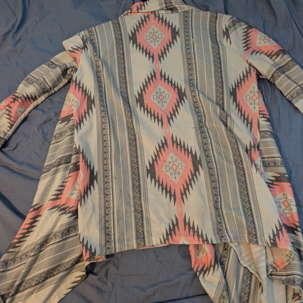 Aztec-Inspired Open Front Cardigan - Picture 3 of 3